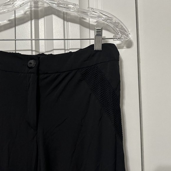 Dolceeza Michael Phillips Pants Cropped Silky Cropped Black Size Large - Picture 2 of 5